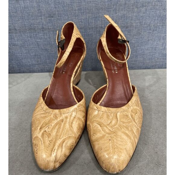 Donald J Pliner Womens Brown Buckle Ankle Strap Wedge Pump Heels Size 8M - Picture 6 of 16